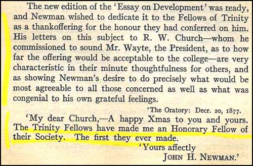 Newman dedicates his work on development of doctrine to Anglicans